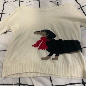 Delia’s Dachshund Cropped Sweater